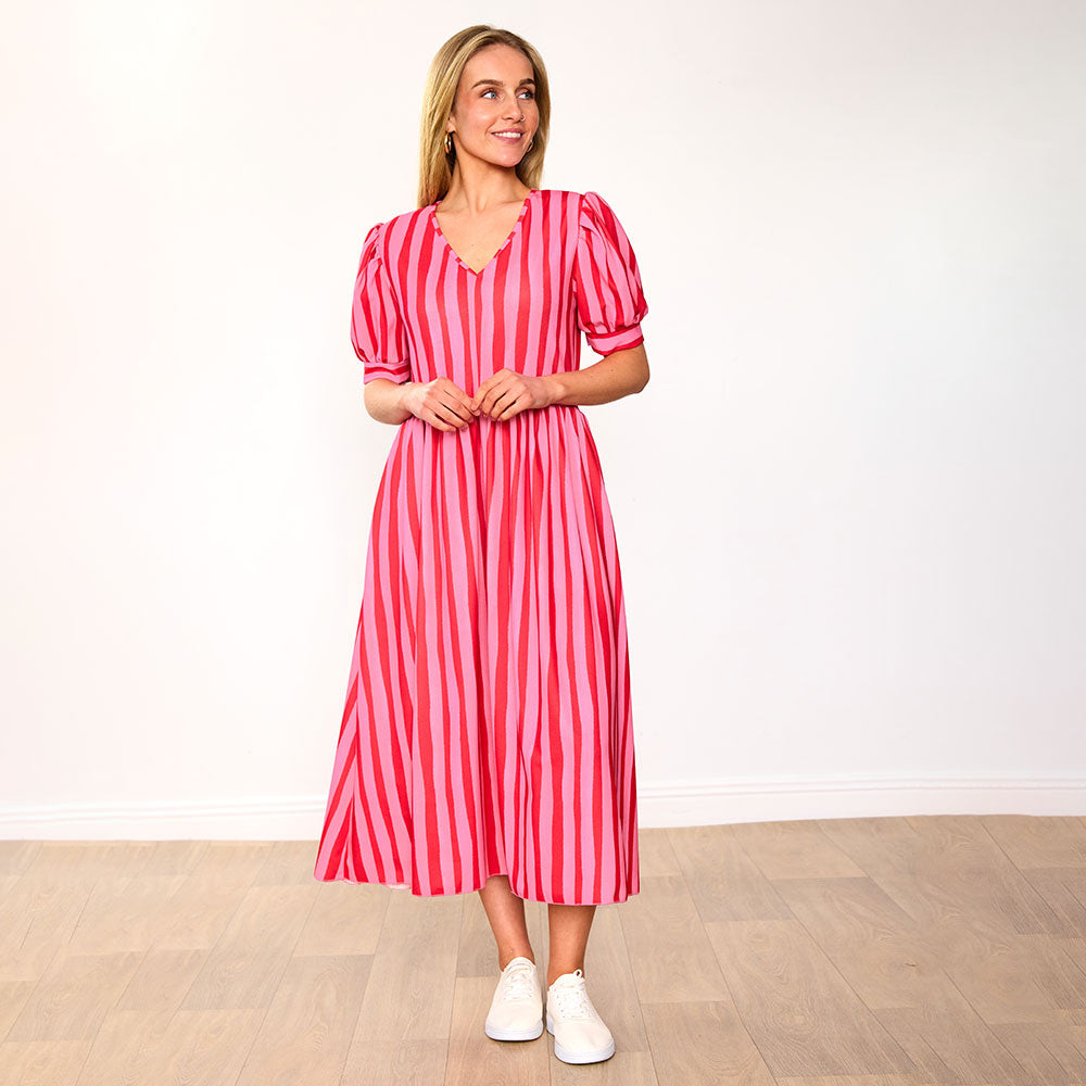 Billy Dress (Pink/Red Stripe)