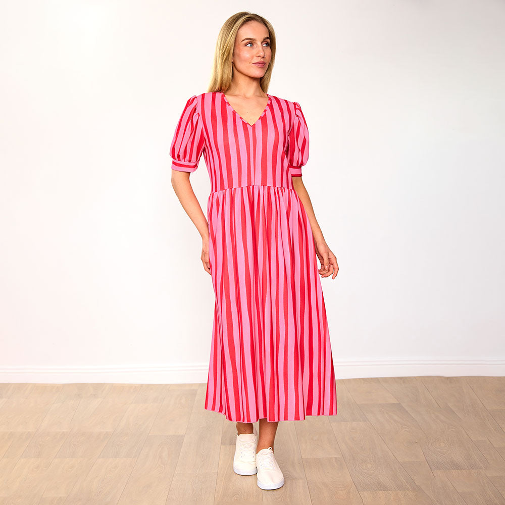 Billy Dress (Pink/Red Stripe)