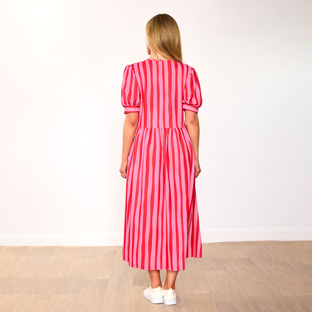 Billy Dress (Pink/Red Stripe)