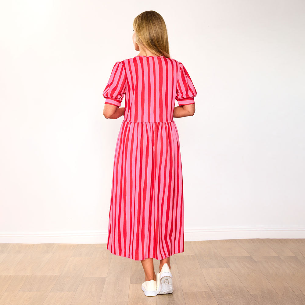 Billy Dress (Pink/Red Stripe)