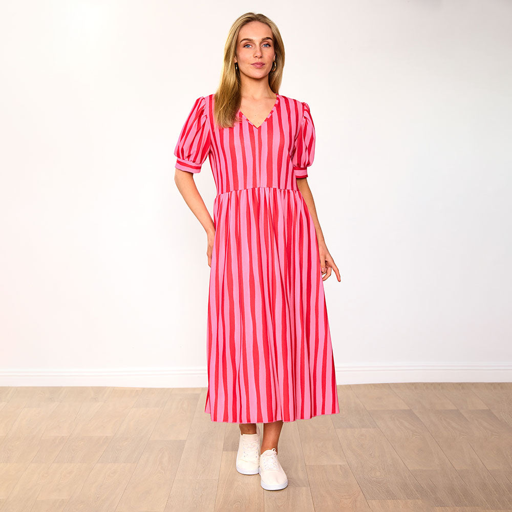 Billy Dress (Pink/Red Stripe)