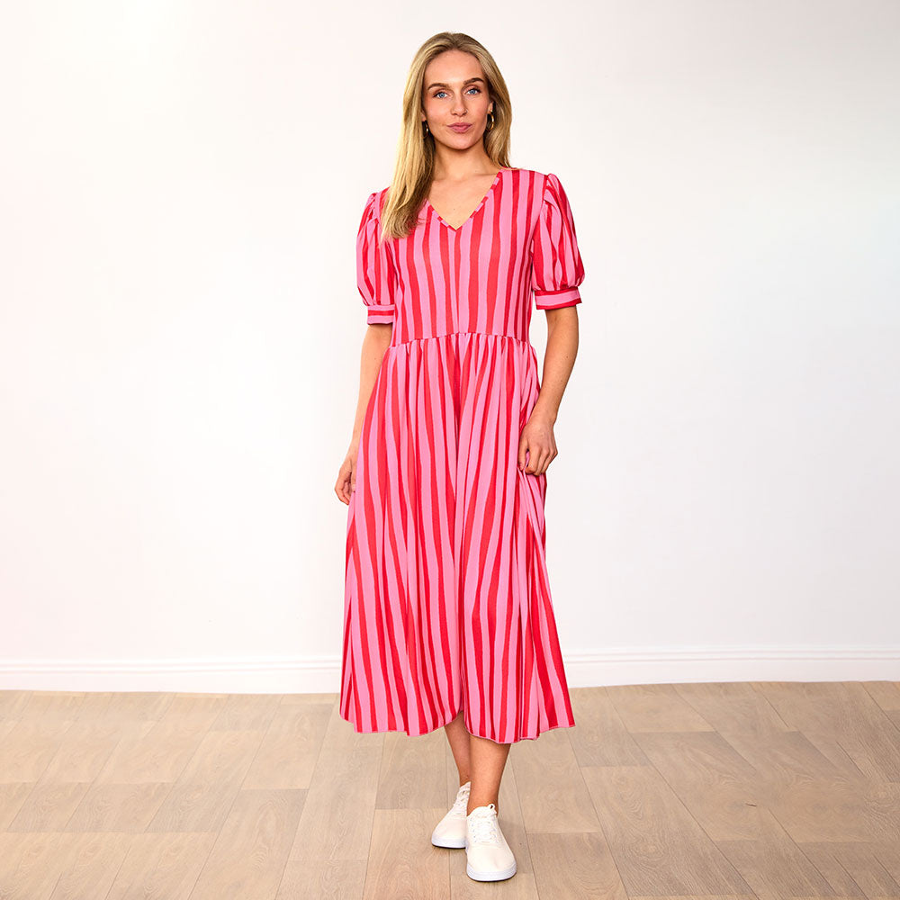 Billy Dress (Pink/Red Stripe)