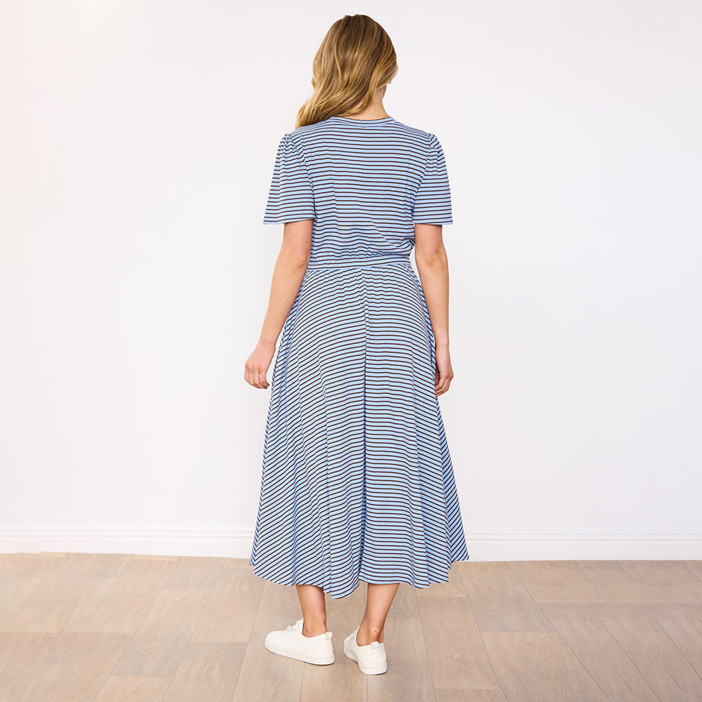 Eilish Dress (Blue/Brown)