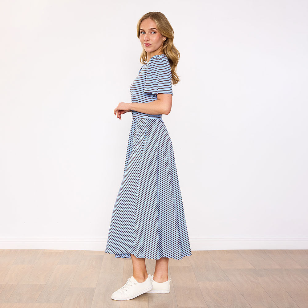 Eilish Dress (Blue/Brown)