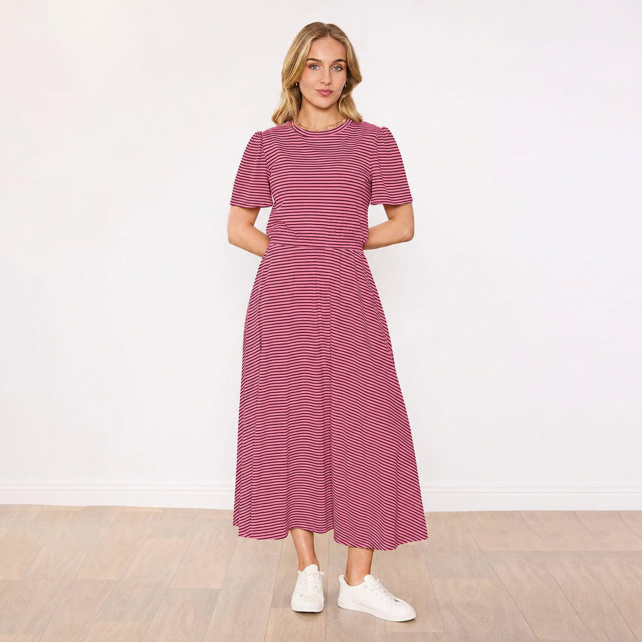 Eilish Dress (Pink/Brown)