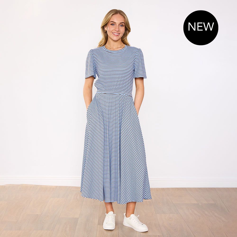 Eilish Dress (Blue/Brown)