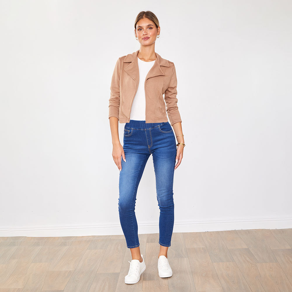 Tara Biker Jeans (Black) & Ella Blazer Tan (2 for €82)