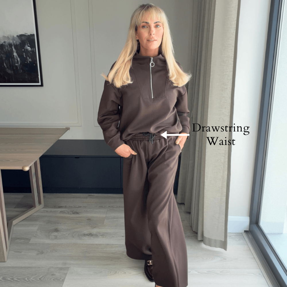Ella Co-ord (Brown) - Drawstring Waist