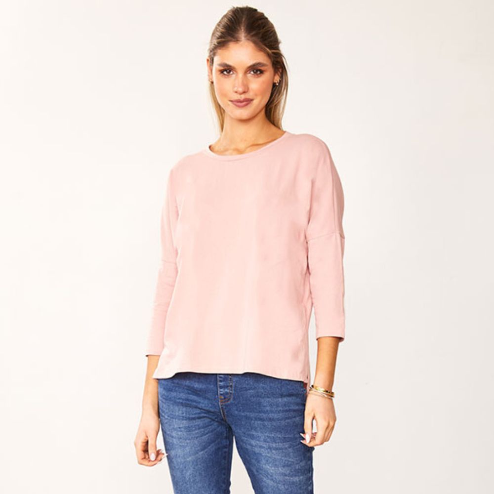 Jasmine Crew Neck Top (Light Pink)