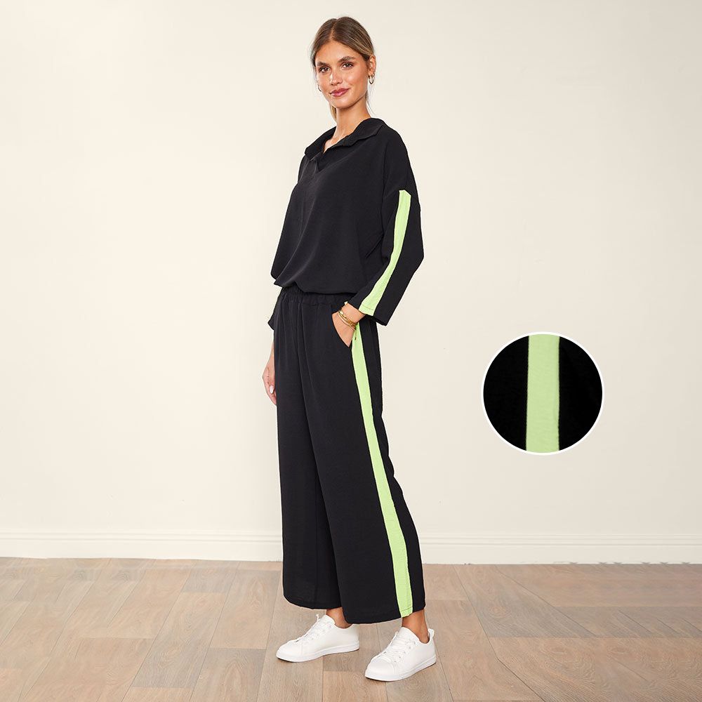 Clara Co-Ord (Black & Lime)