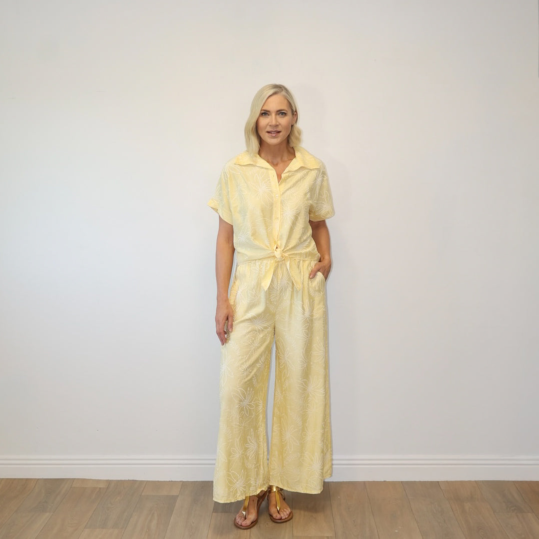 Flora Tie-Front Co-ord (Yellow Floral)