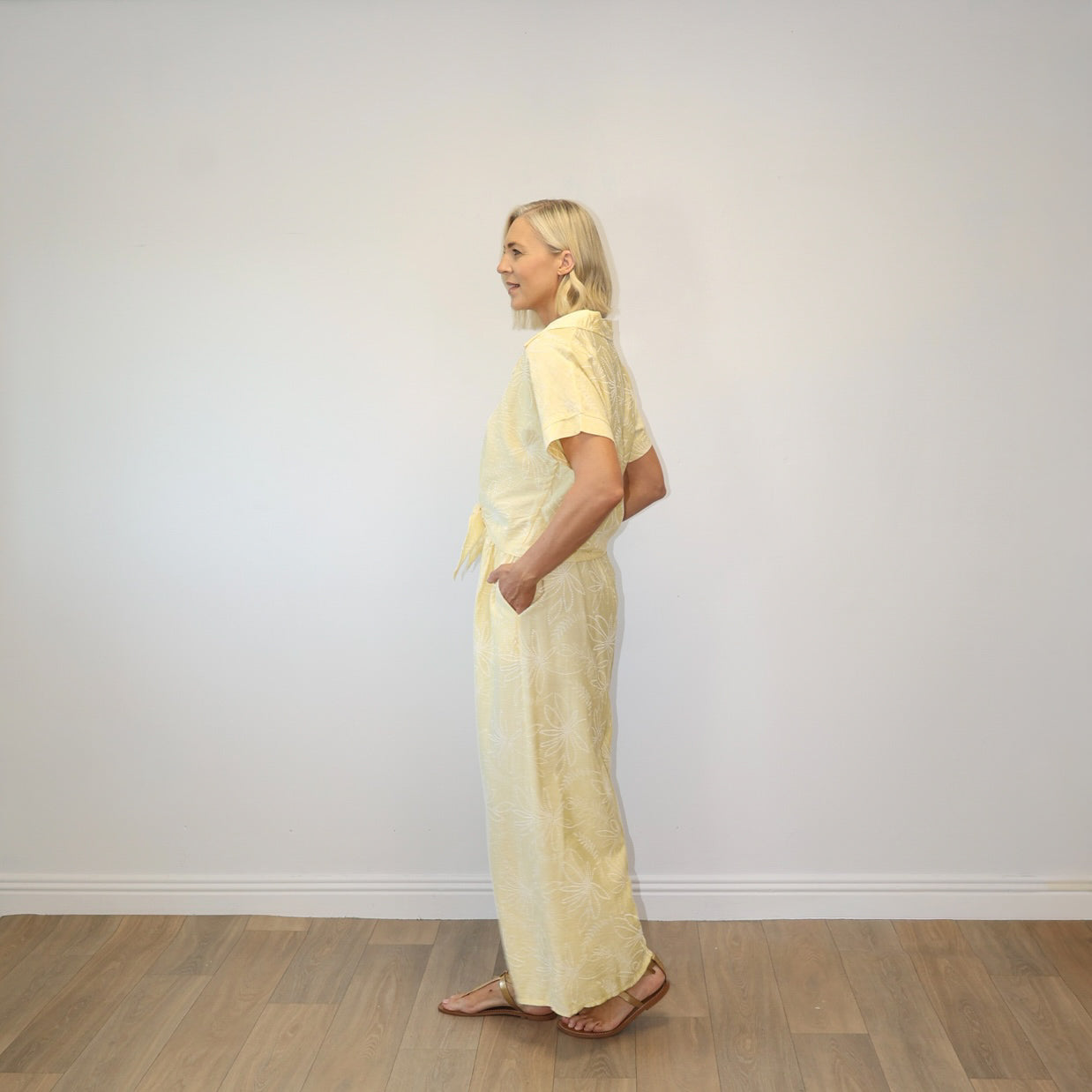 Flora Tie-Front Co-ord (Yellow Floral)