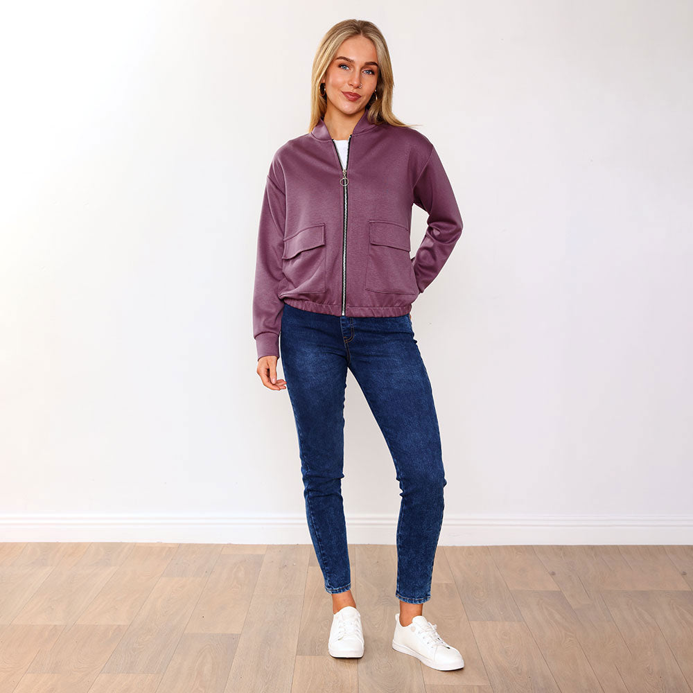 Flynn Bomber Jacket (Mauve)