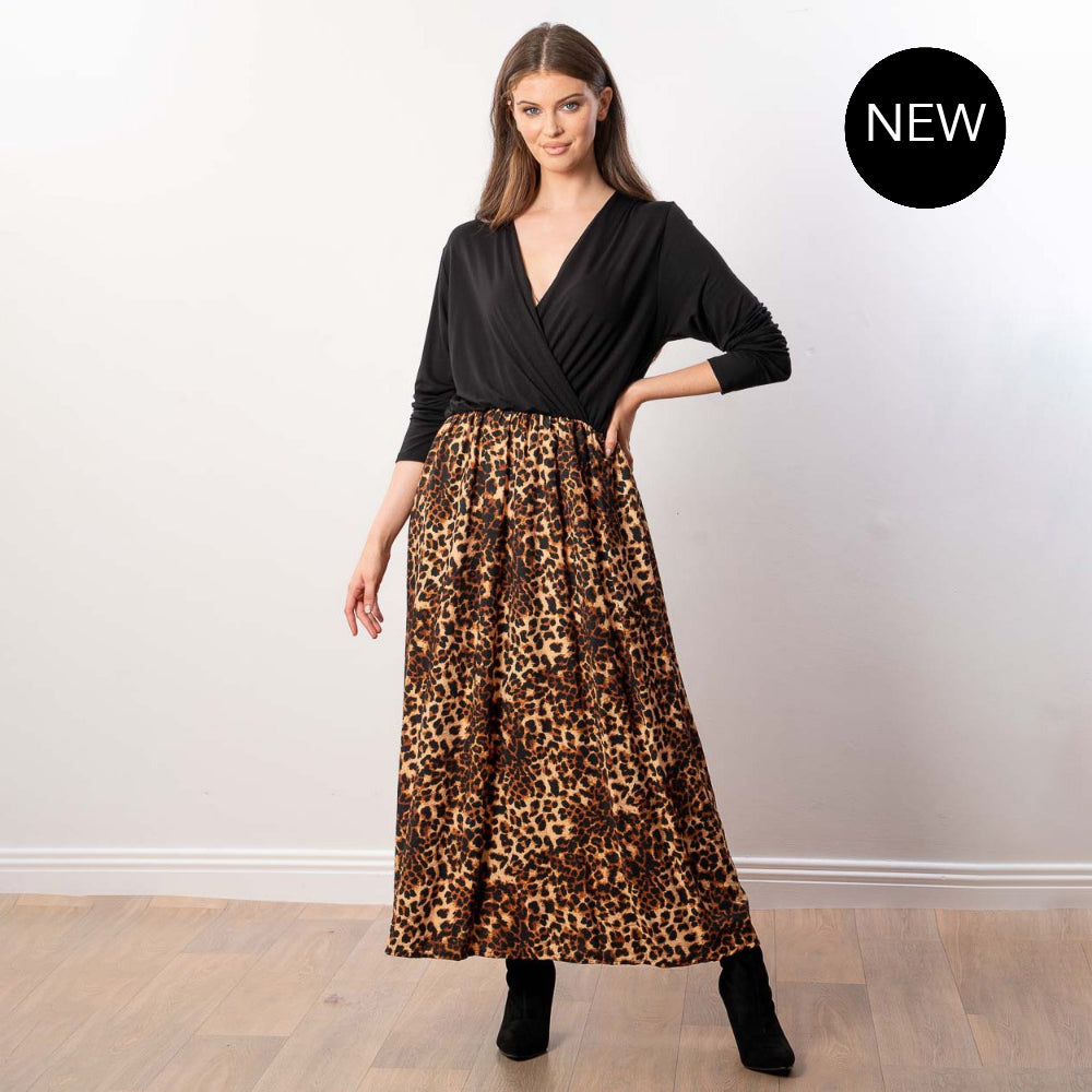 Georgia Wrap Dress (Leopard)