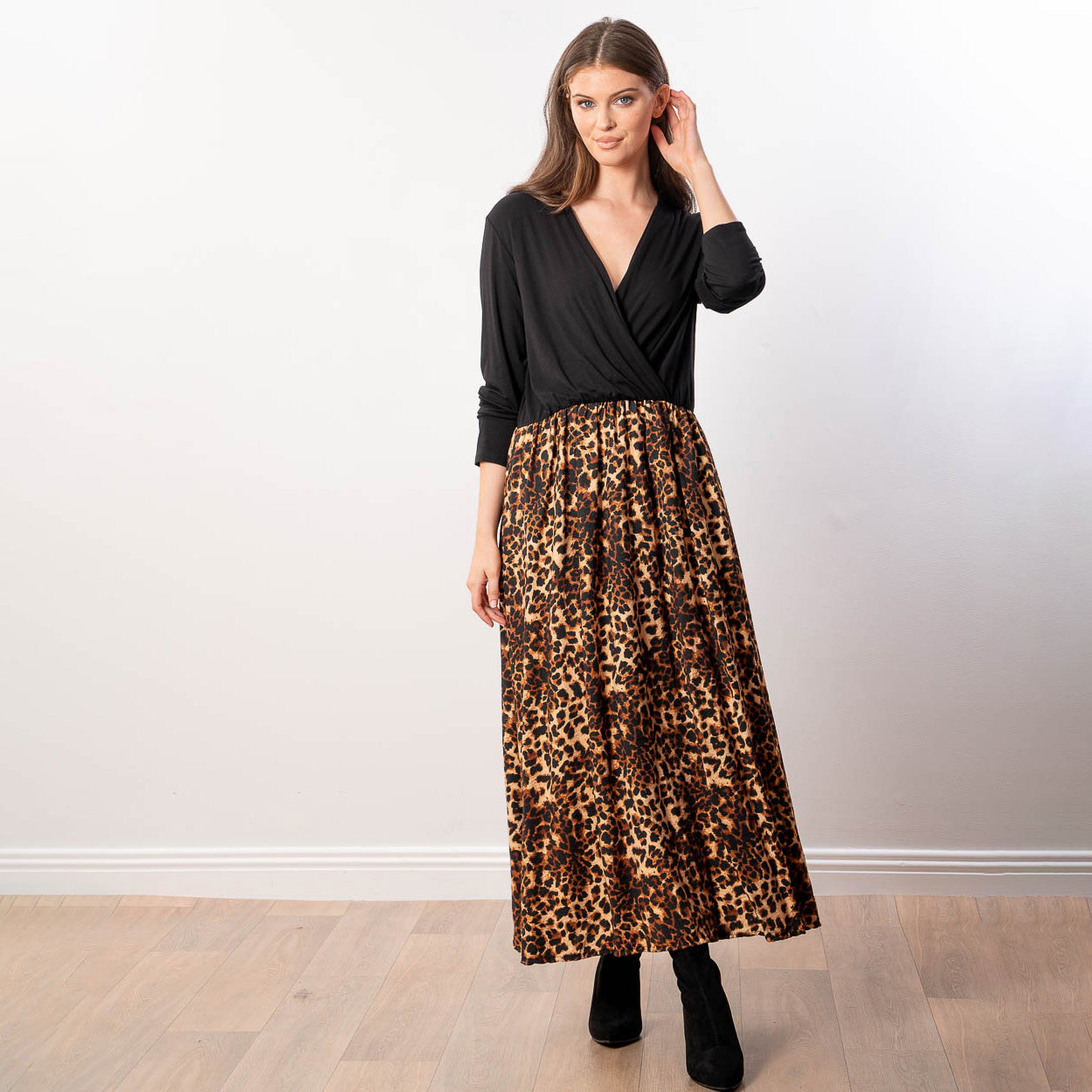 Georgia Wrap Dress (Leopard)