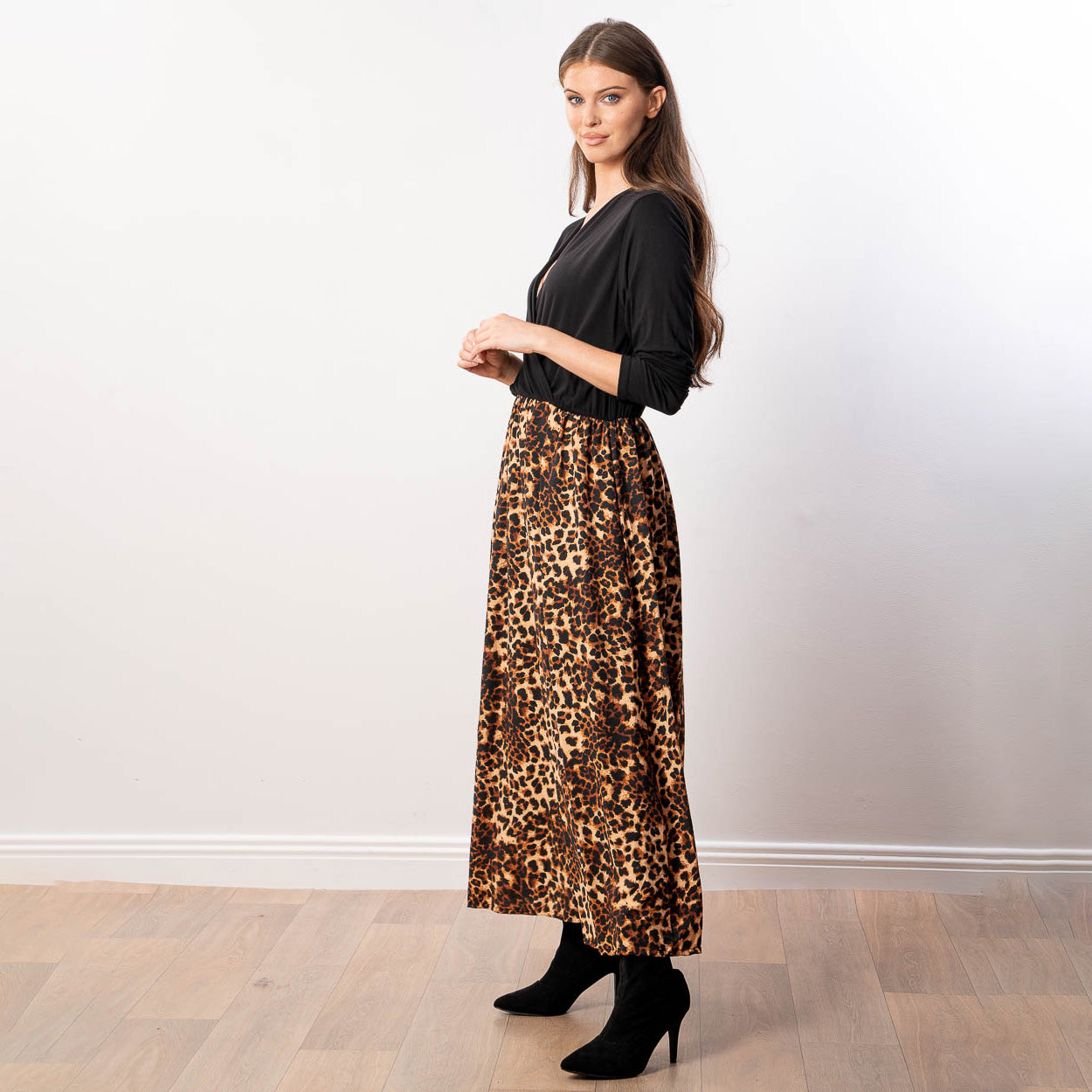 Georgia Wrap Dress (Leopard)