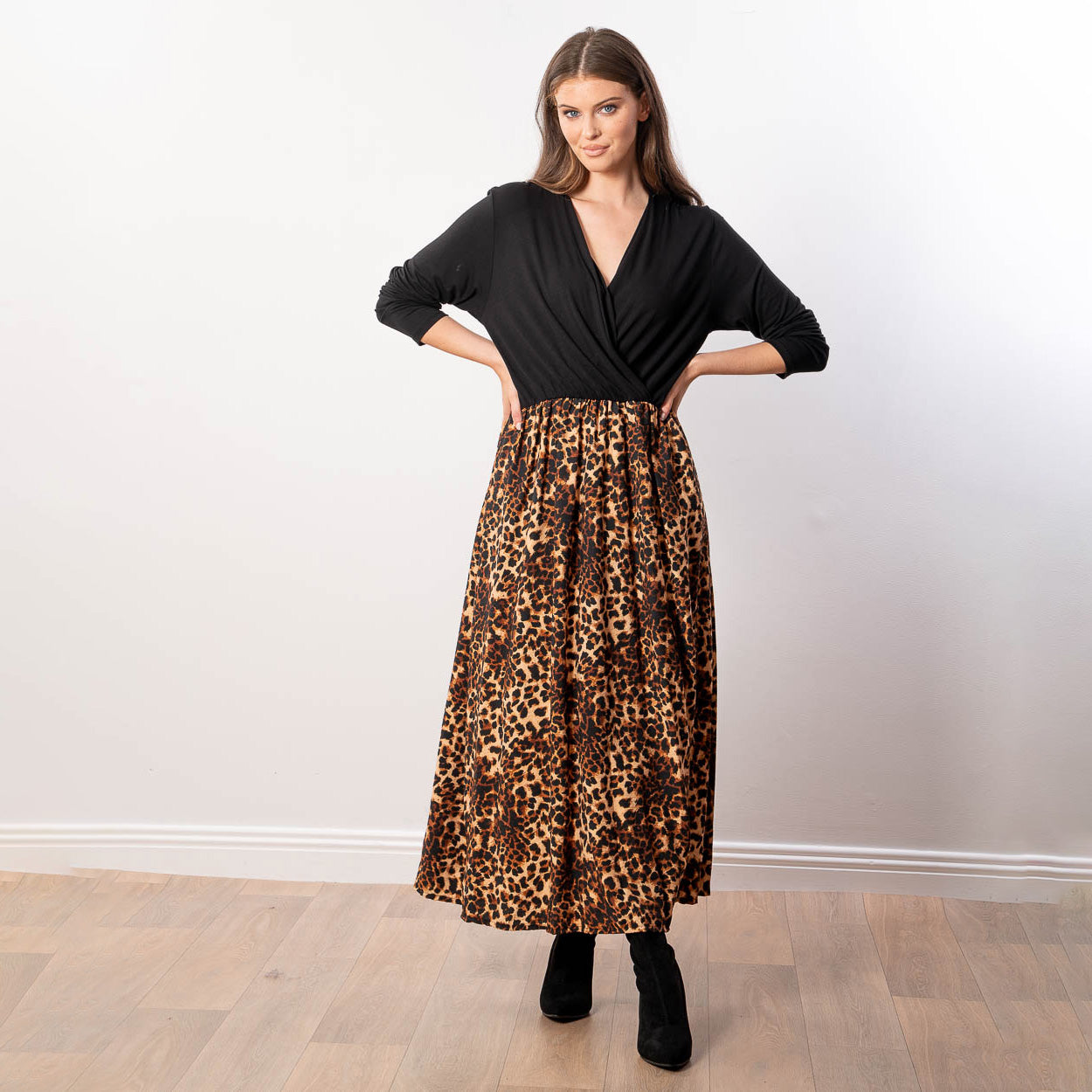 Georgia Wrap Dress (Leopard)