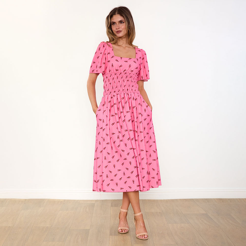 Iris Dress (Pink Lobster)