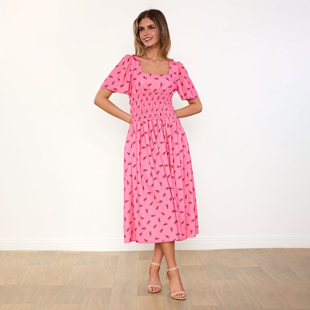 Iris Dress (Pink Lobster)