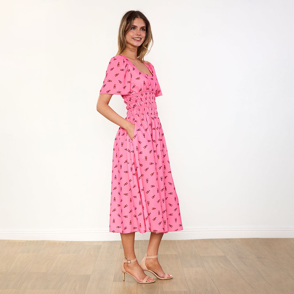 Iris Dress (Pink Lobster)
