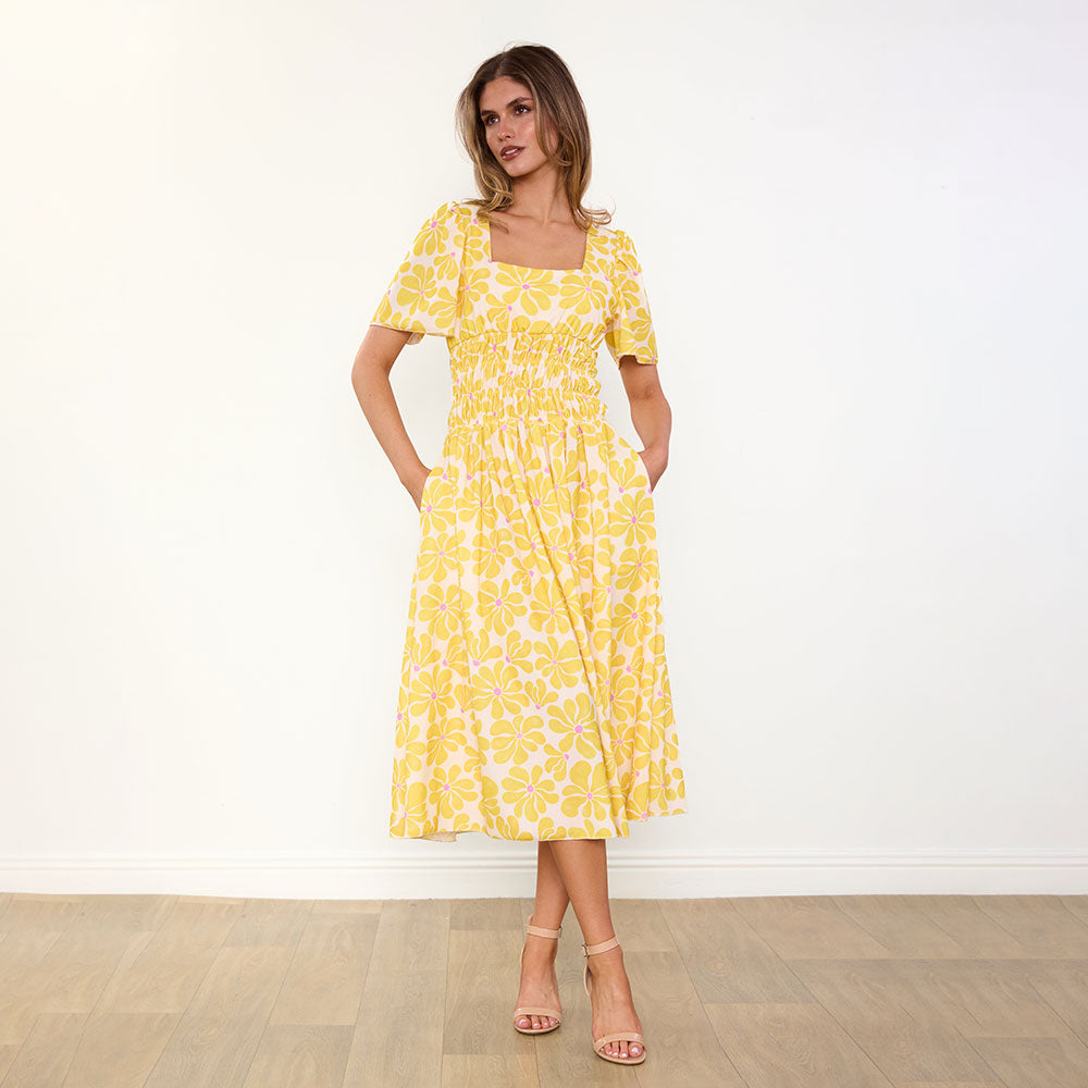 Iris Dress (Yellow Daisy)