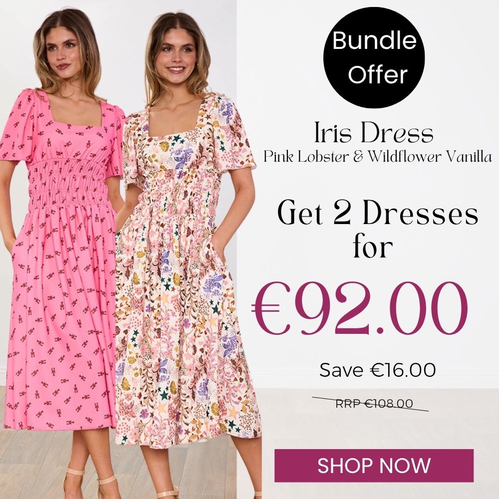 Iris Dress (Pink Lobster) & (Wildflower Vanilla) for €92.00