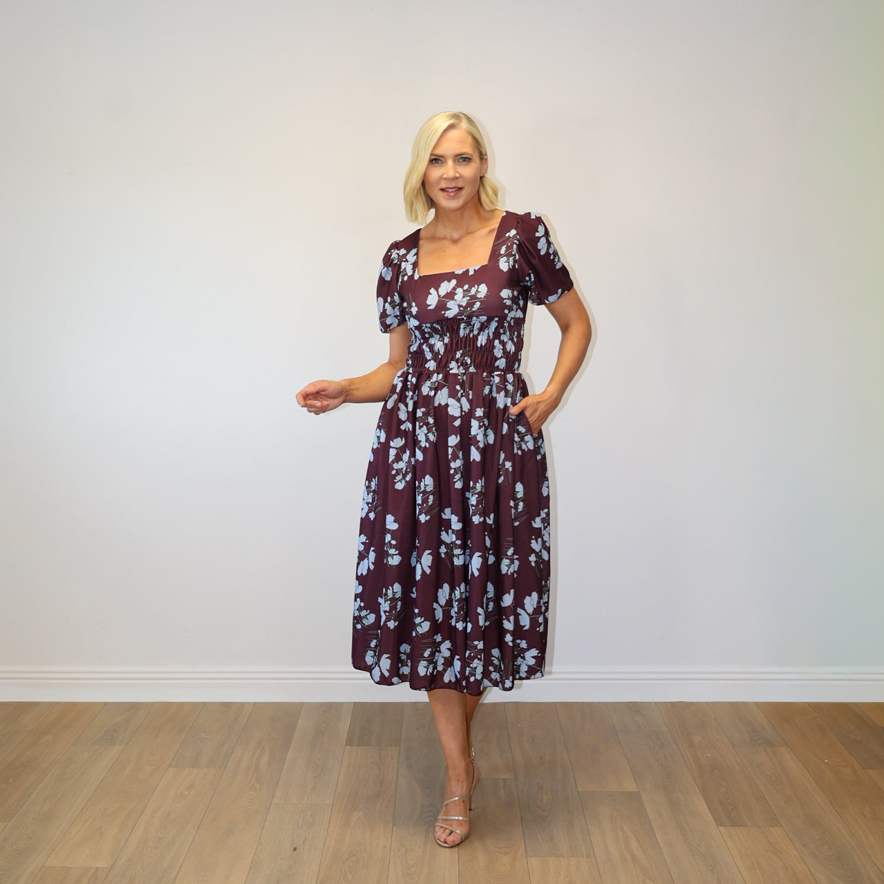 Iris Dress (Berry Blue Flower)
