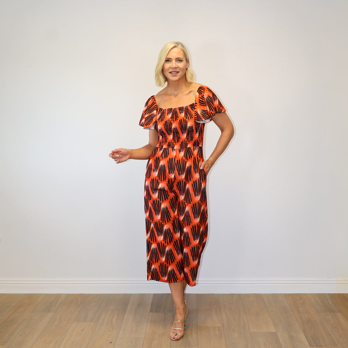 Ivan Jumpsuit Abstract Saffron