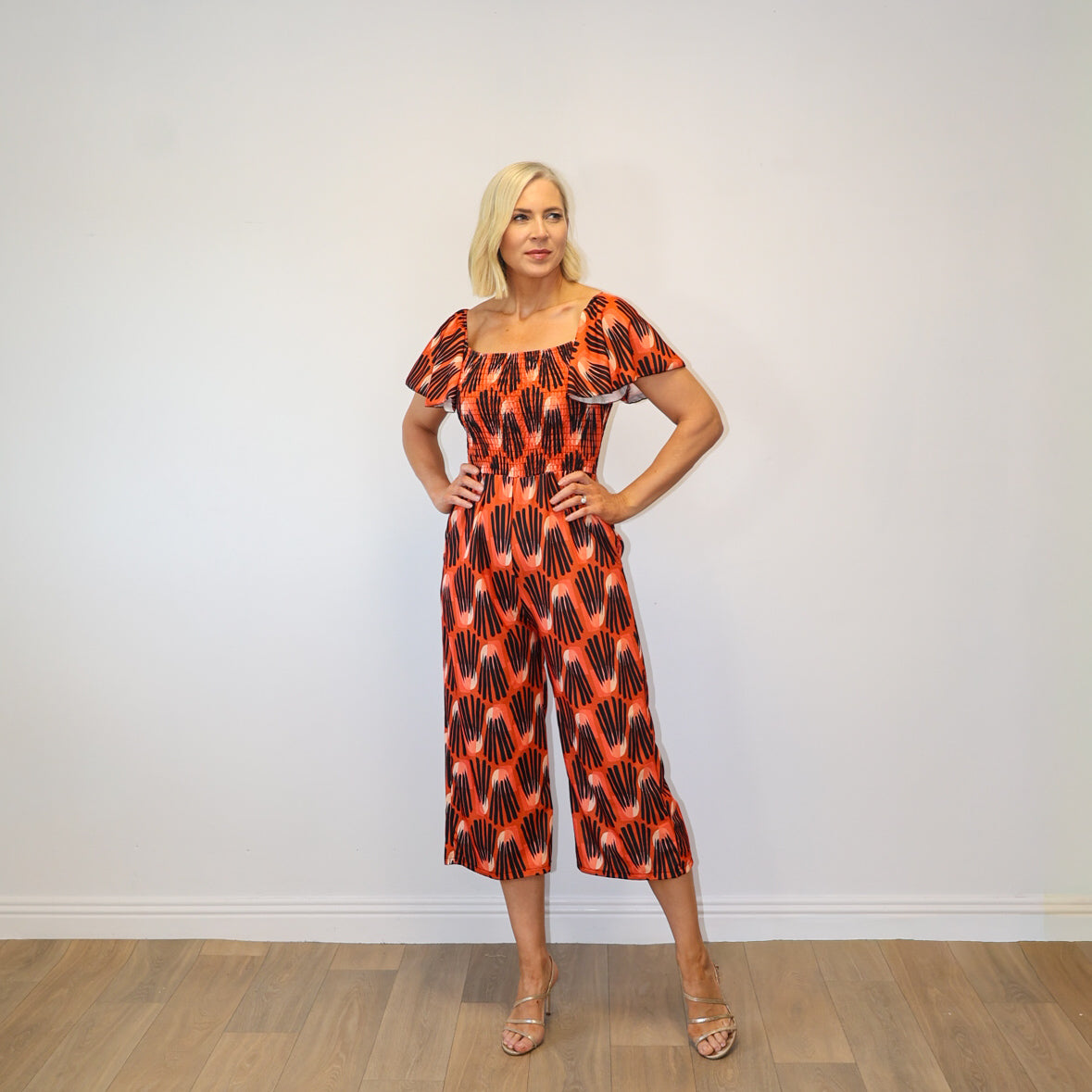 Ivan Jumpsuit Abstract Saffron