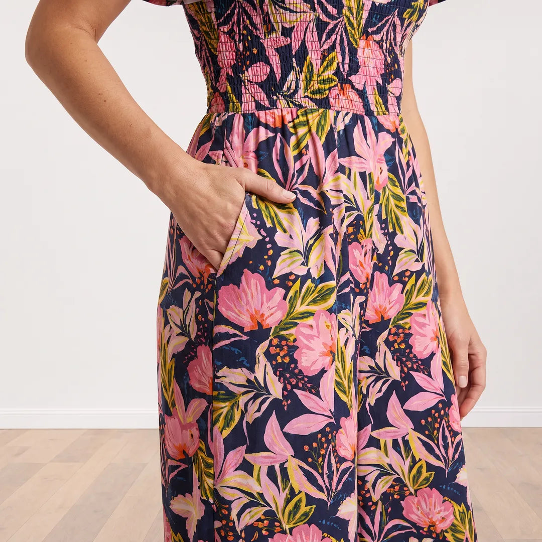 Ivan Jumpsuit Midnight Bloom Lavender - pocket detail