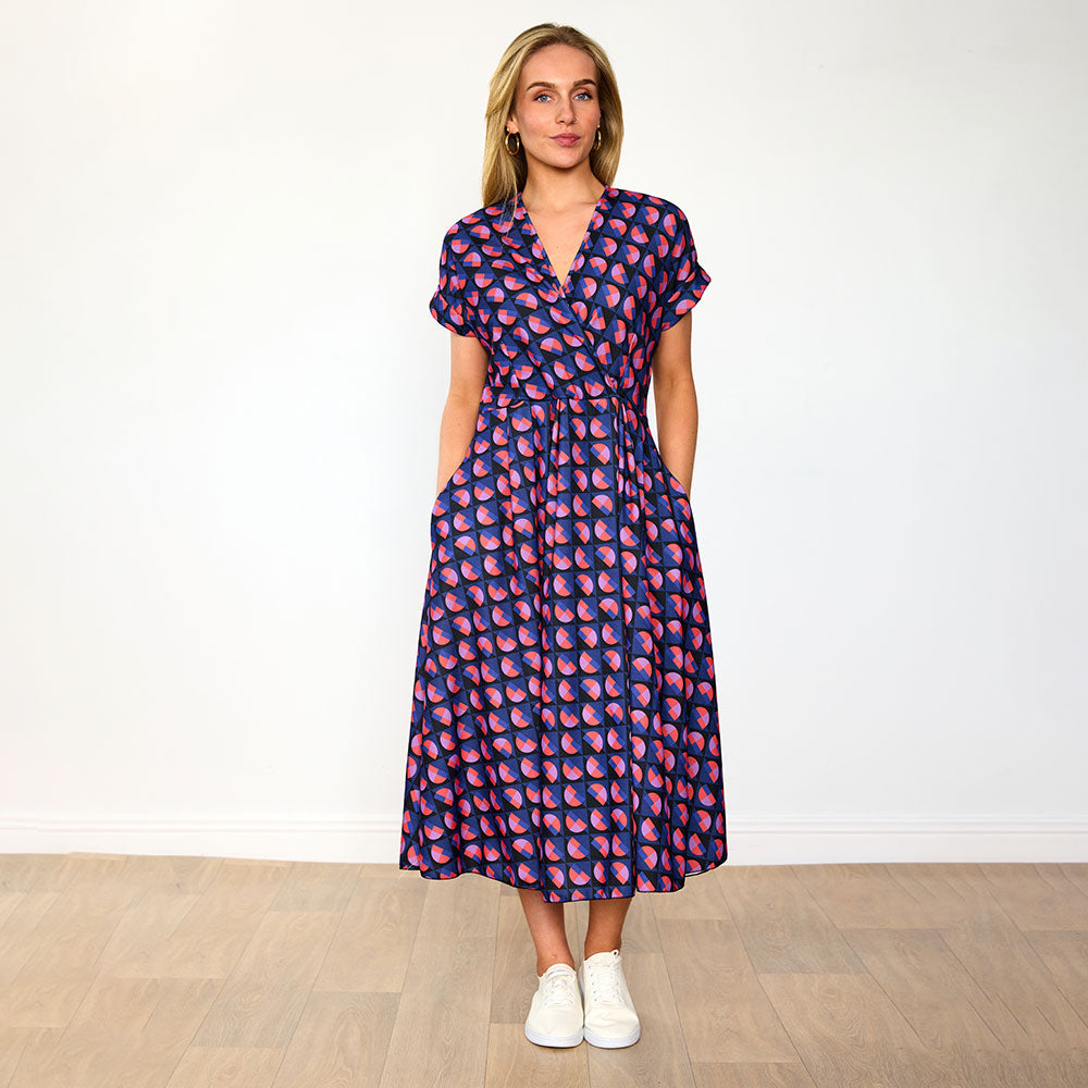 Kennedy Dress (Navy Circle)