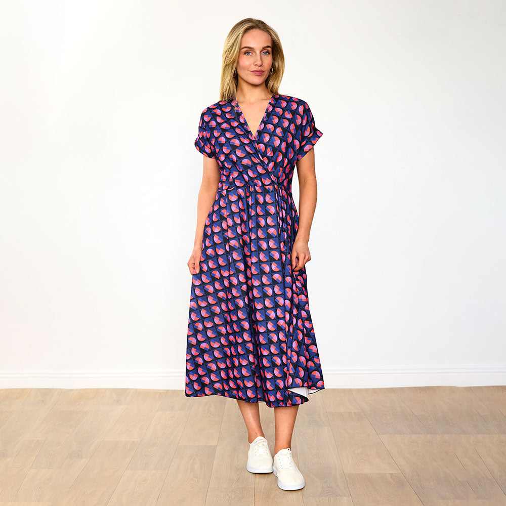 Kennedy Dress (Navy Circle)