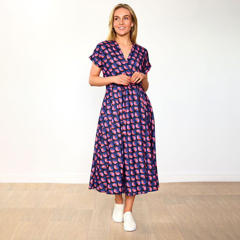 Kennedy Dress (Navy Circle)