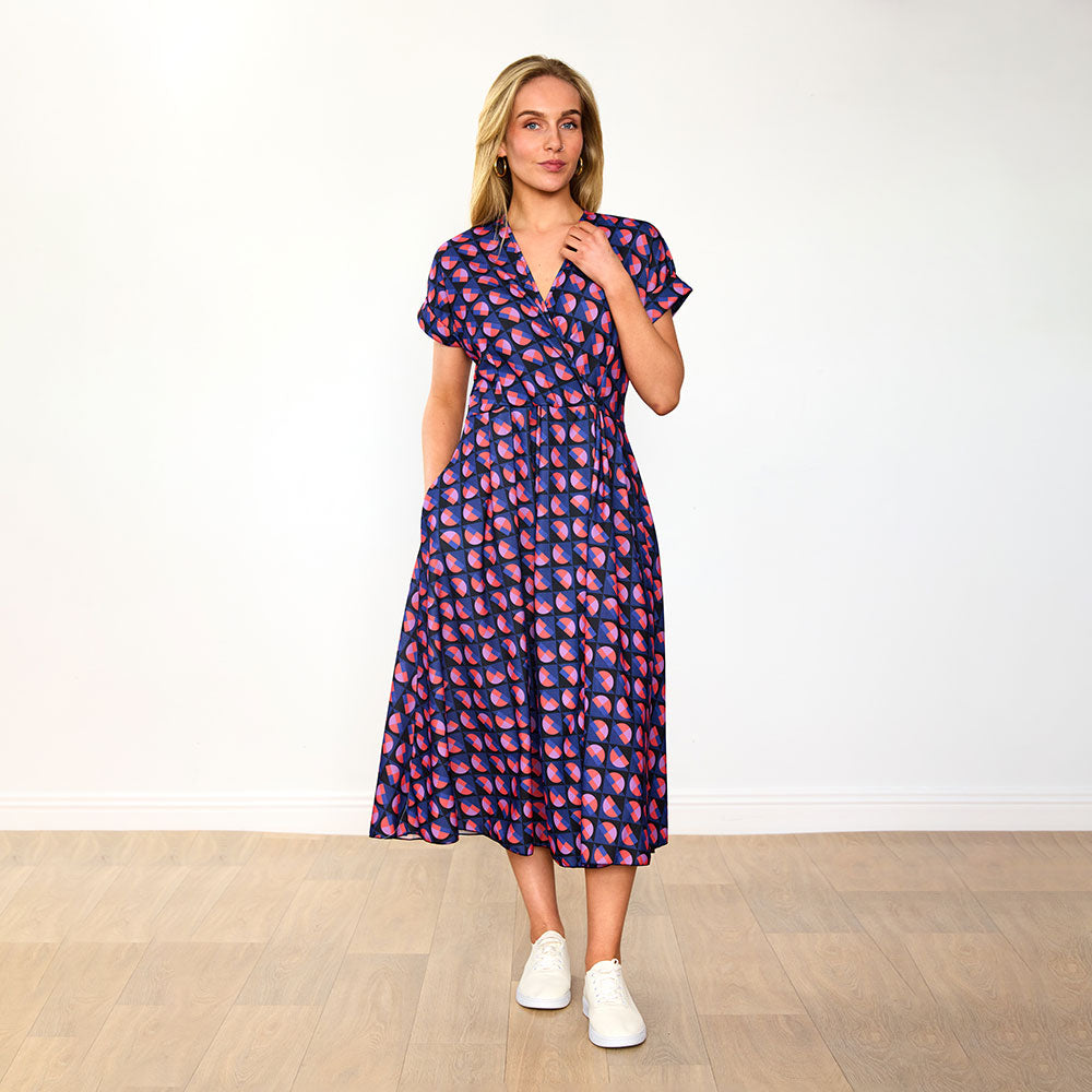Kennedy Dress (Navy Circle)