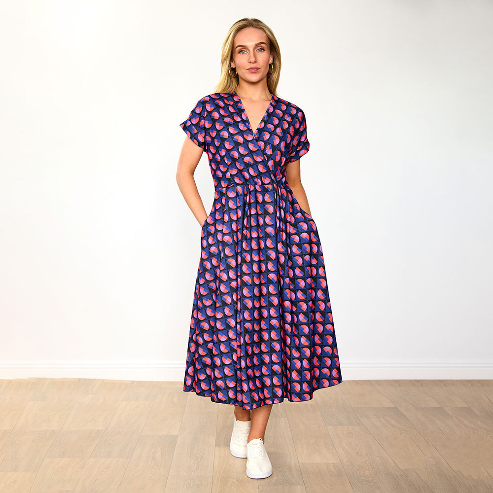 Kennedy Dress (Navy Circle)