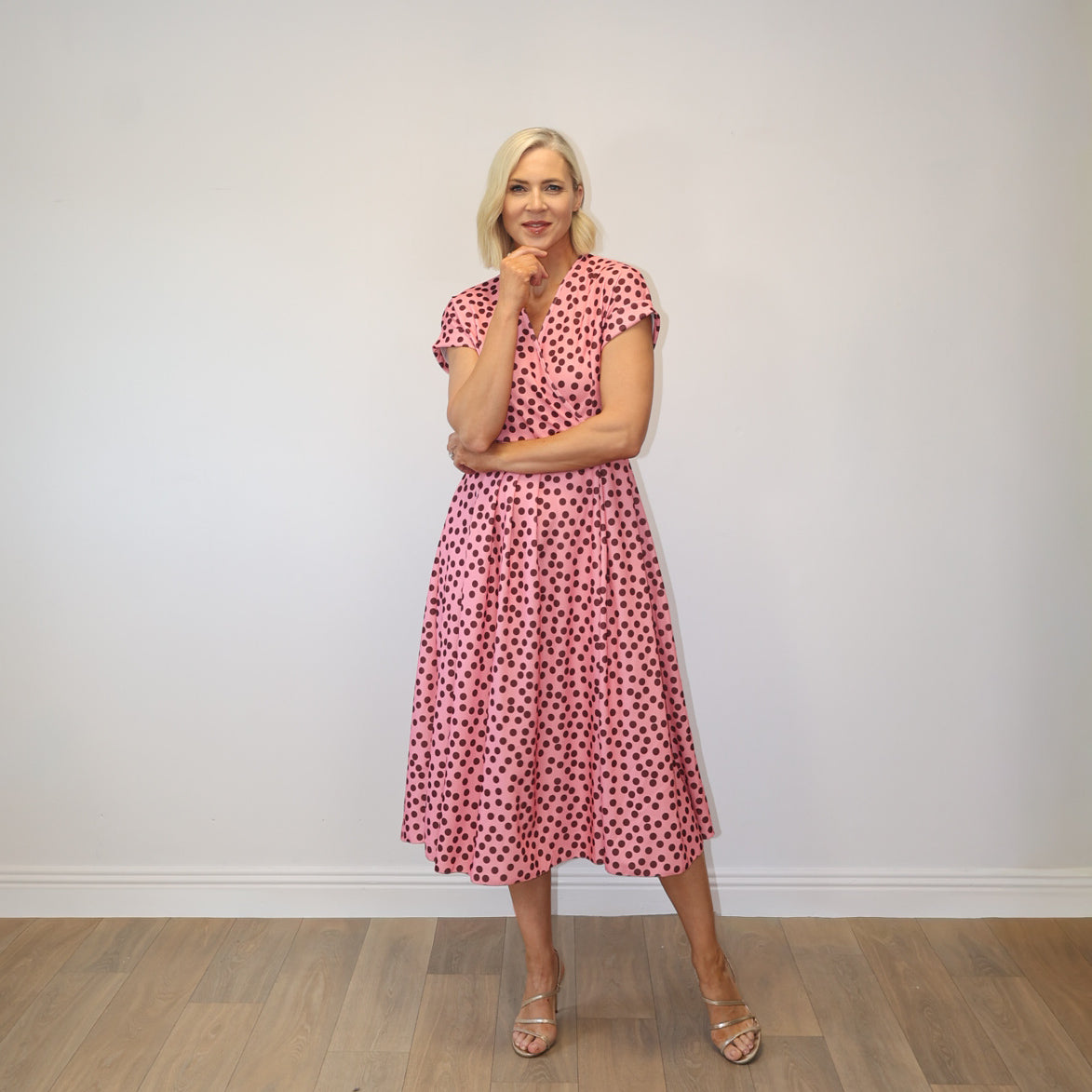 Kennedy Dress (Pink Polka Dot)