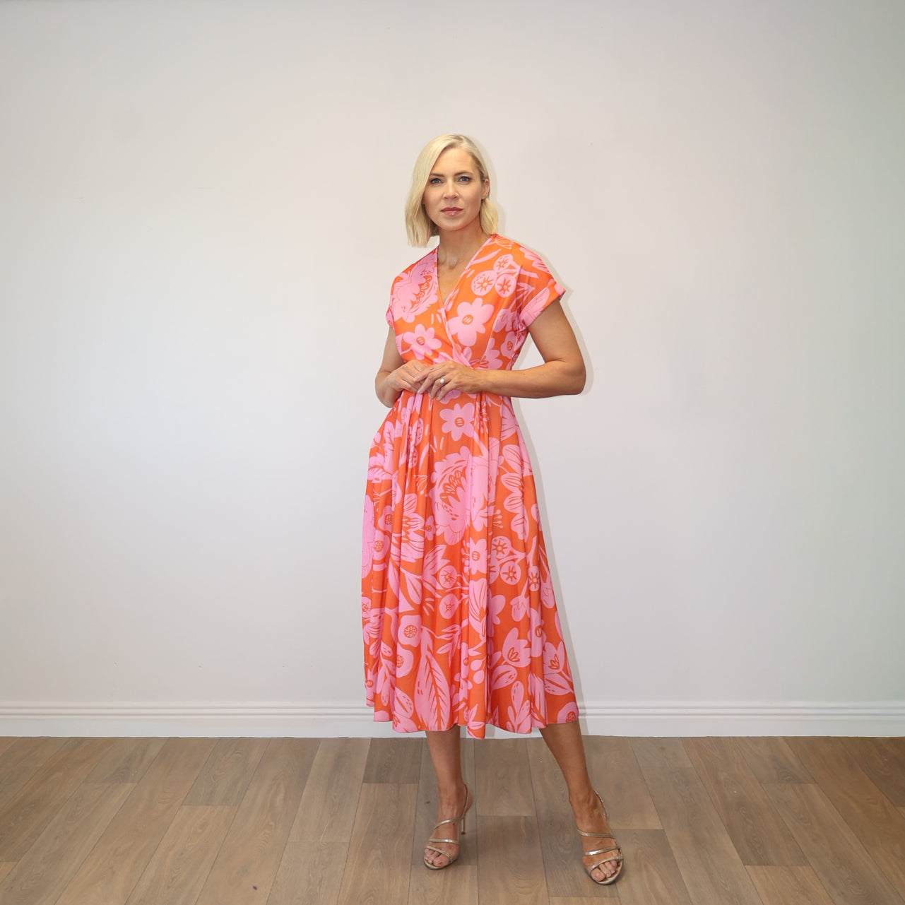 Kennedy Dress (Pink/Red Garden Print)