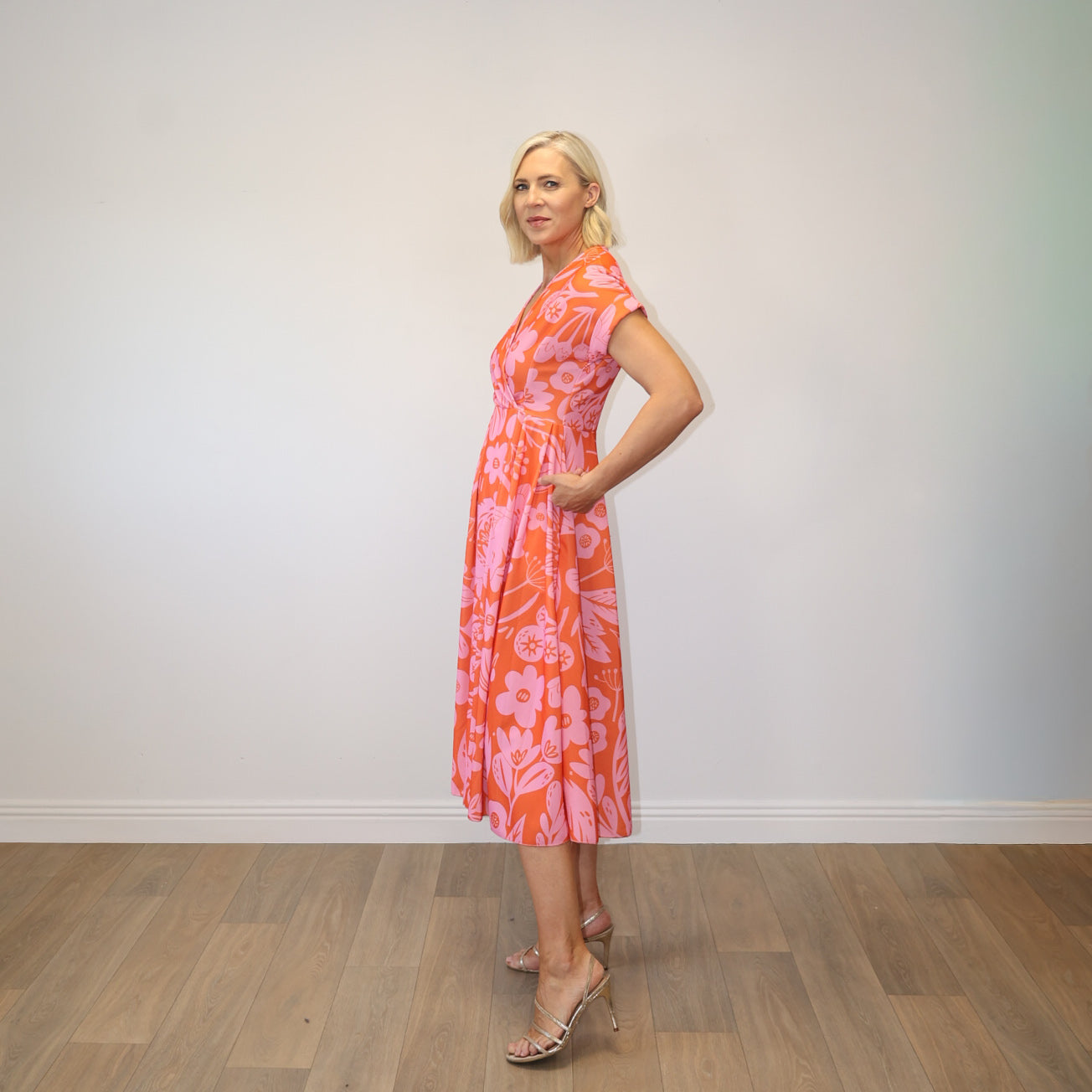 Kennedy Dress (Pink/Red Garden Print)