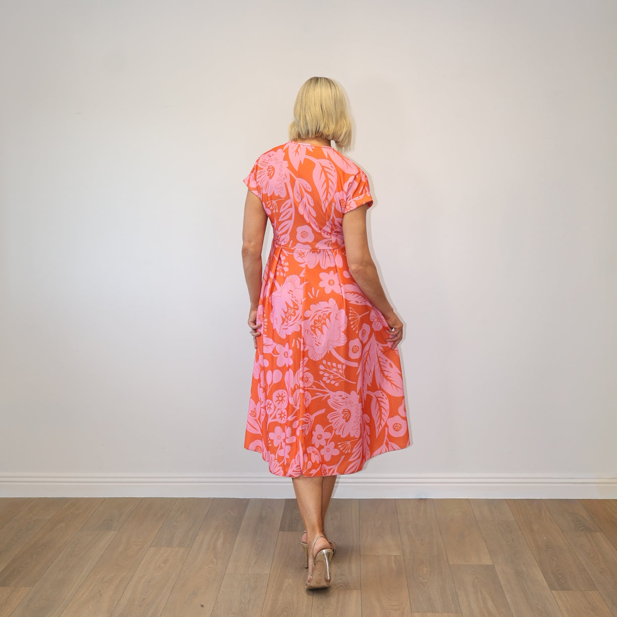 Kennedy Dress (Pink/Red Garden Print)