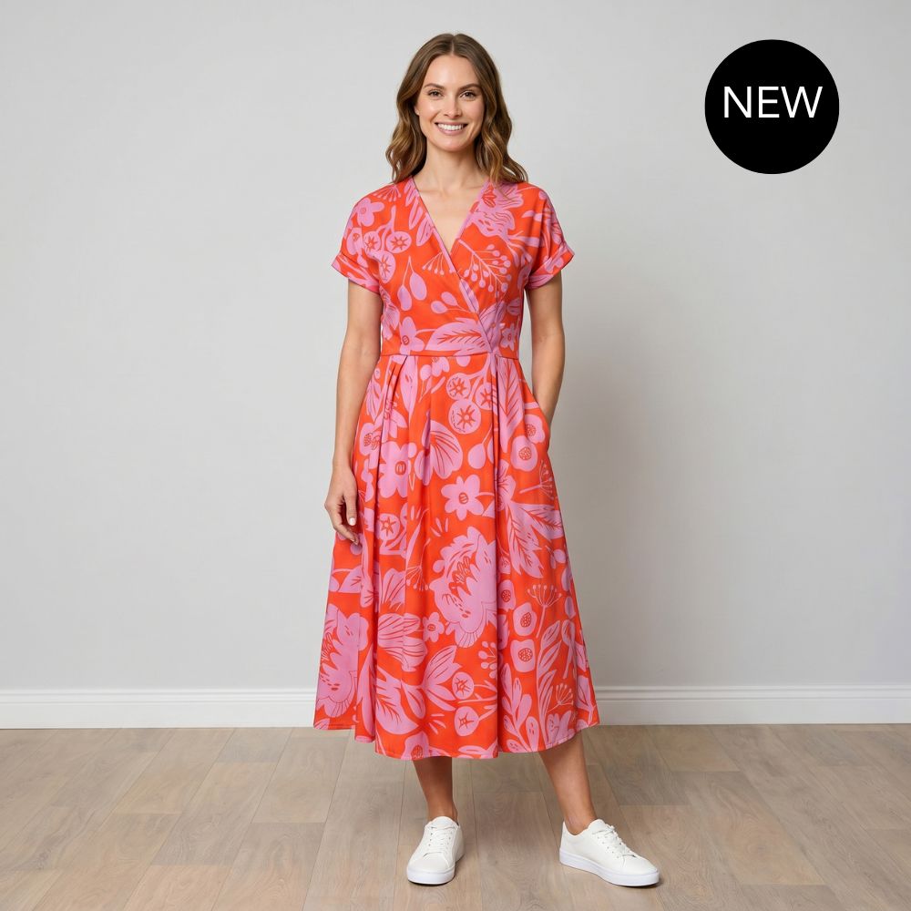 Kennedy Dress (Pink/Red Garden Print)