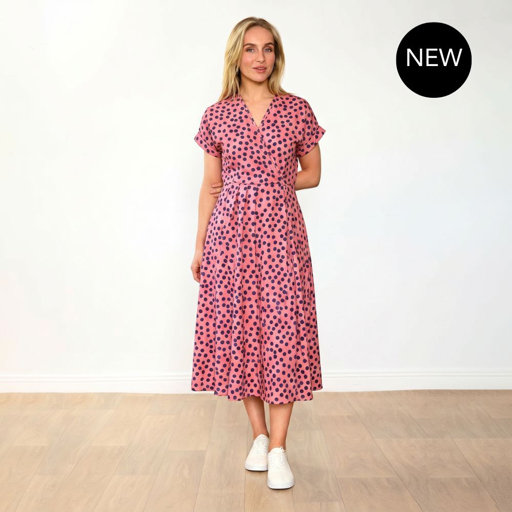 Kennedy Dress (Pink Polka Dot)