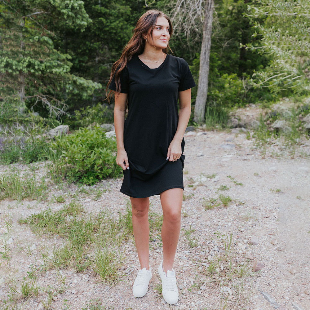 Kinsley T-Shirt Dress (Black)