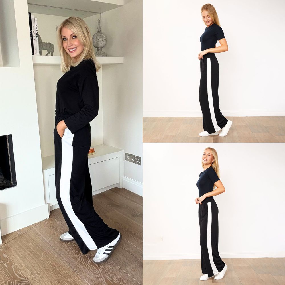 Lana Jogger (Black/White Stripe)