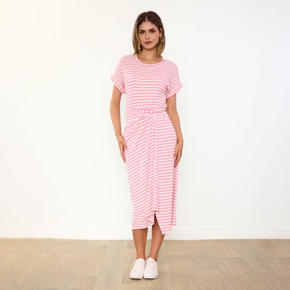 Lenny Dress (Pink Stripe)