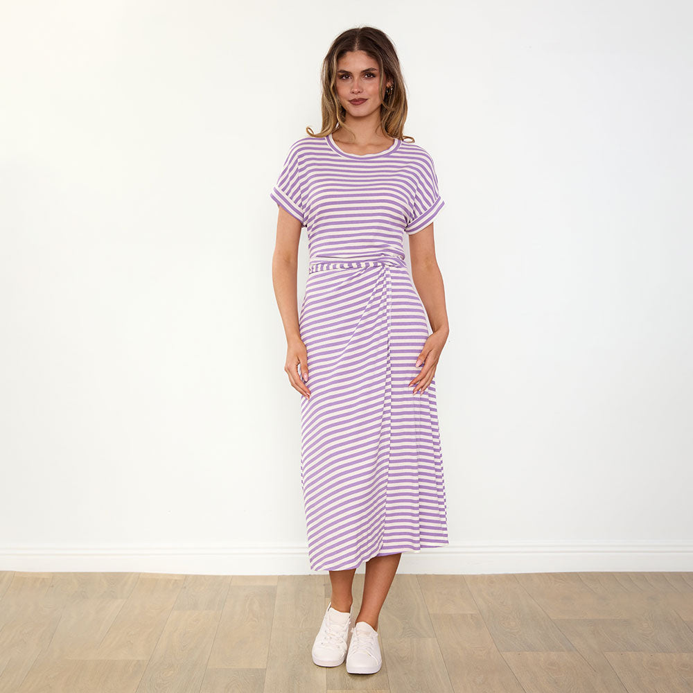 Lenny Dress (Purple Stripe)