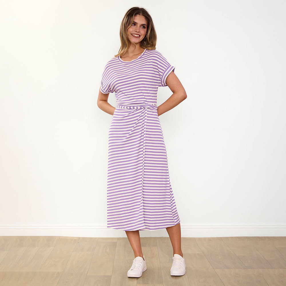 Lenny Dress (Purple Stripe)