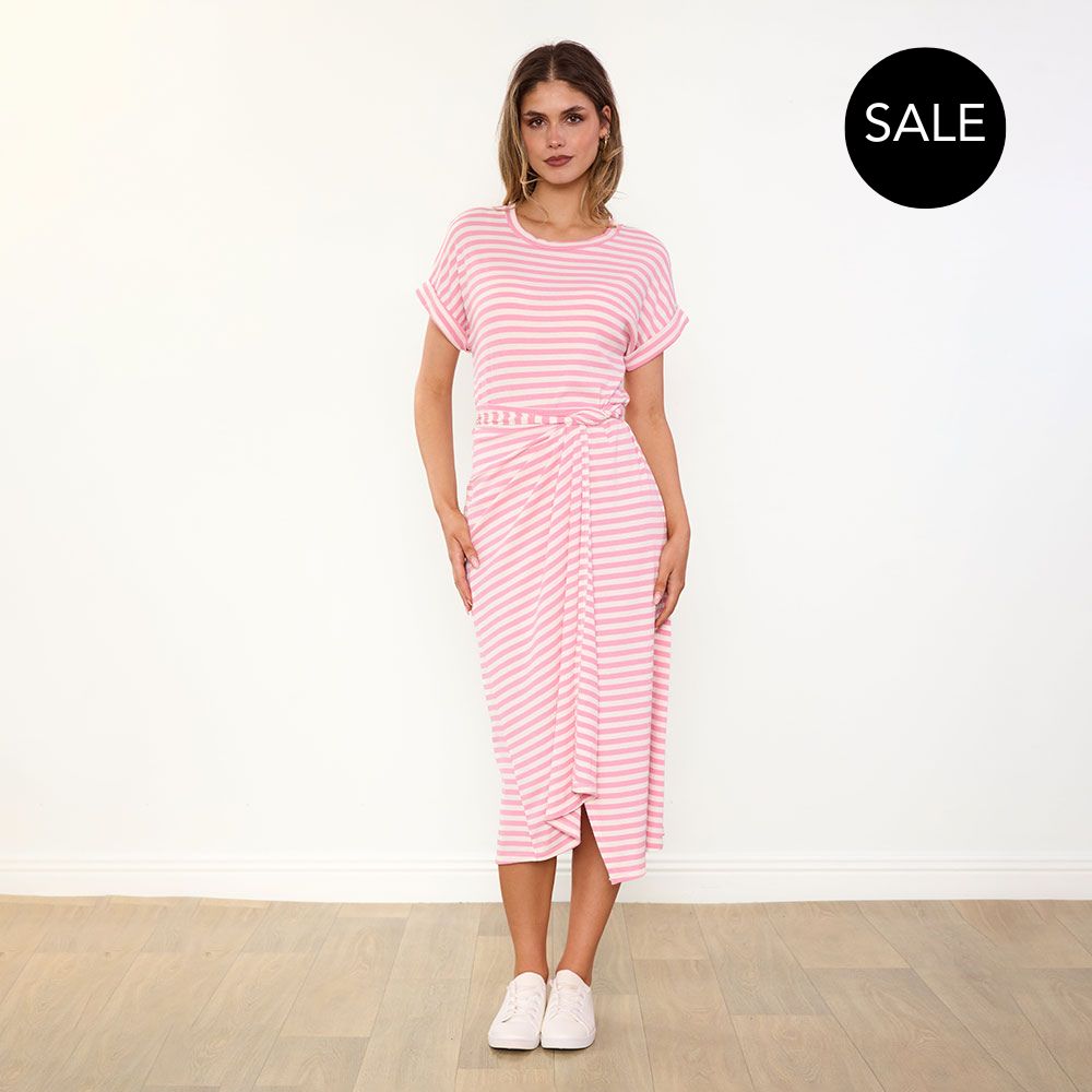 Lenny Dress (Pink Stripe)