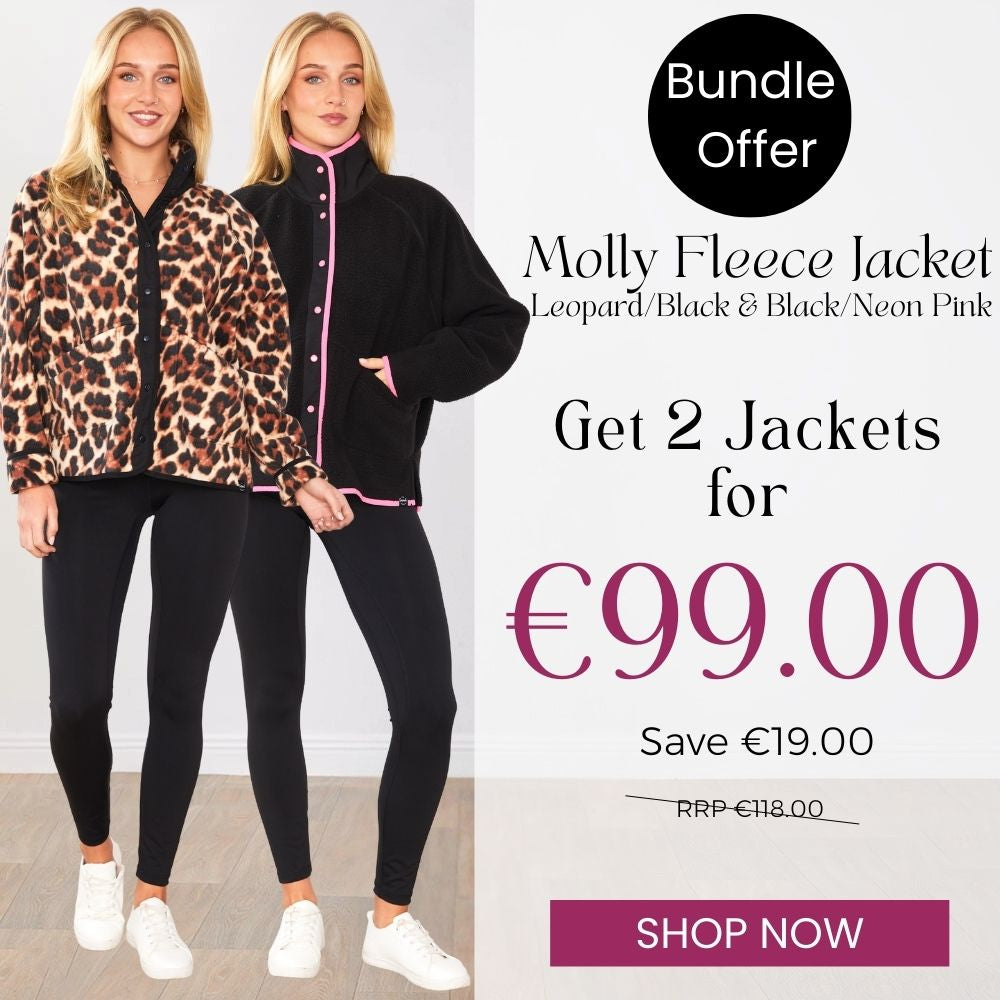Molly Fleece Jacket (Black/Neon Pink Trim x Black/Leopard Trim) 2 for €99.00!