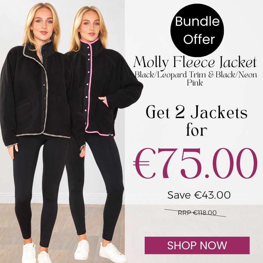 Molly Fleece Jacket (Black/Neon Pink Trim x Black/Leopard Trim) 2 for €75.00!
