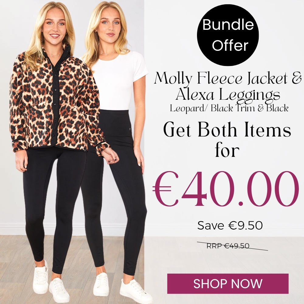 Molly Fleece (Leopard Print/Black Trim) & Alexa Leggings (Black) for €40.00